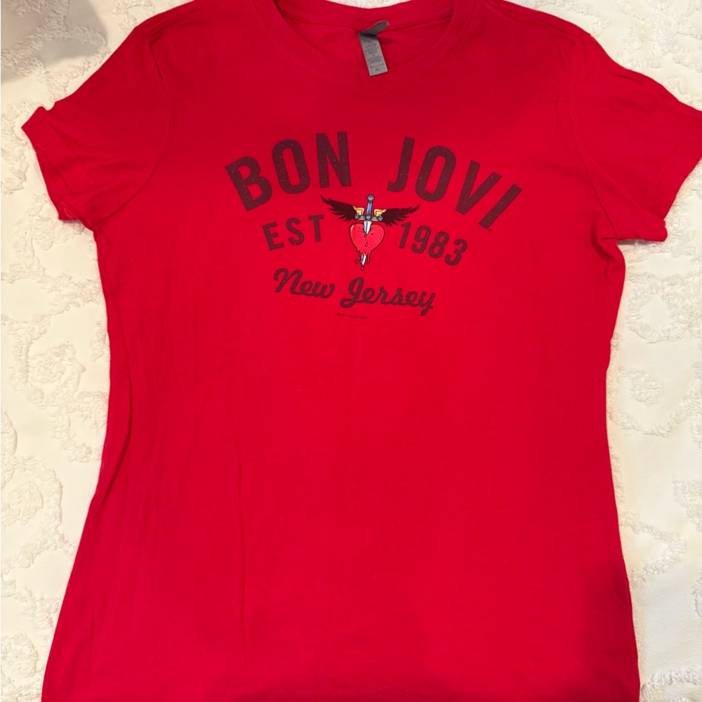 Next Level Apparel Red Bon Jovi Tee